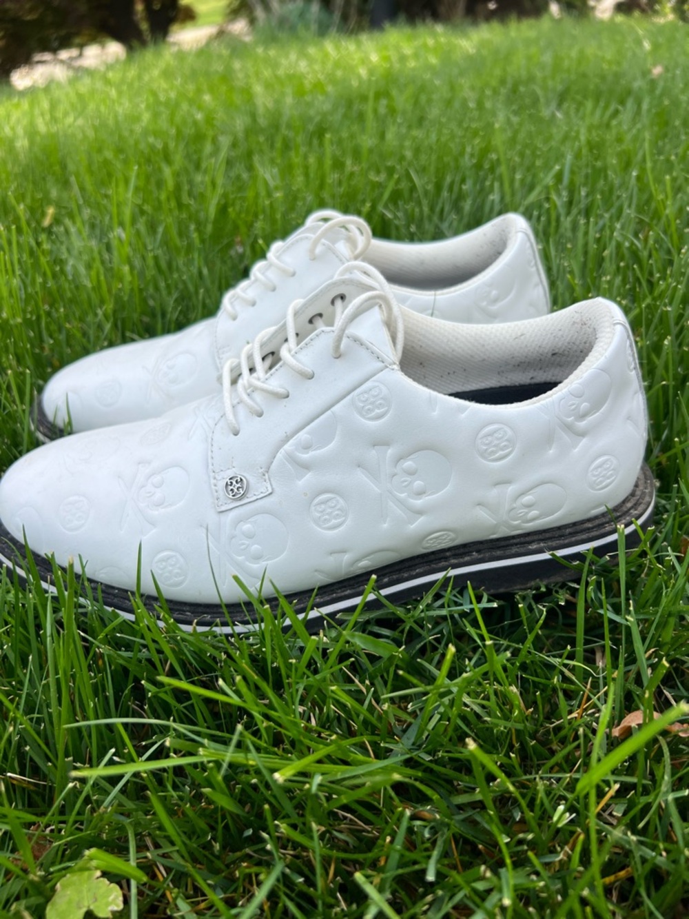 G/Fore White Embossed Skull Golf Shoes - Men
